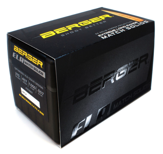Berger 375cal 407gr ELR Match Solid (x50) #37407